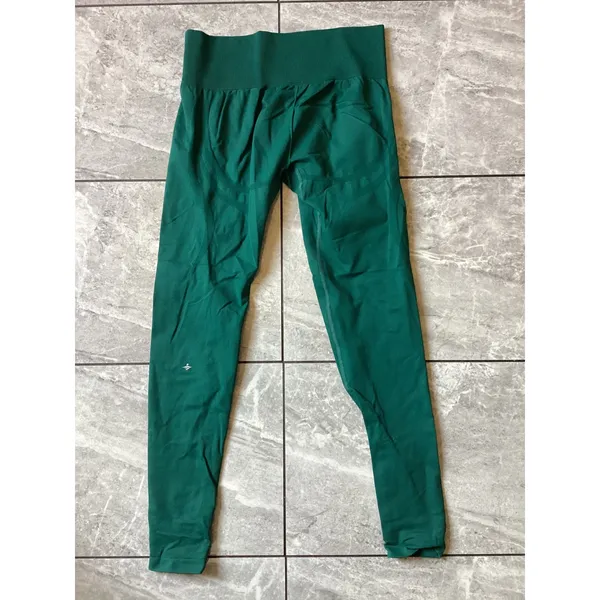 Halara NWOT Women Green Seamless High Waisted Full Length Yoga Gym Leggings M - Image 2