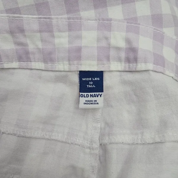 Retro Gingham High-Waisted Cropped Wide-Leg Chino Pants‎ 10 Tall - Image 9