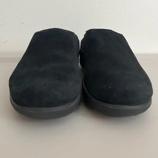 FitFlop Shuv Suede Clog Women 7 Black Microwobbleboard Slip On Comfort Shoe - Image 4