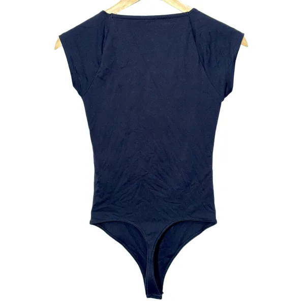 NEW Abercrombie & Fitch Black Nylon Sweetheart Cap Sleeve Bodysuit Top Size XS - Image 4