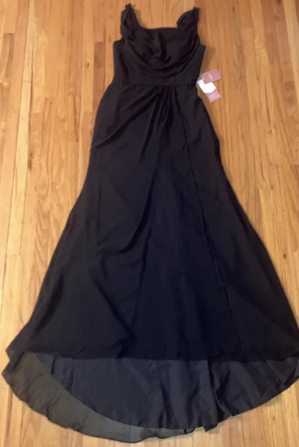 Women’s STACEES Formal Black Sweetheart Sweep Train Dress Size 12 Bust 39 New - Image 4