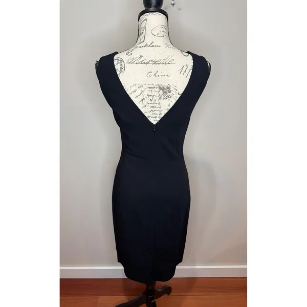 L'Agence‎ Black Sheath Dress w/ Rhinestone Embellishment Sz 4 LBD - Image 2