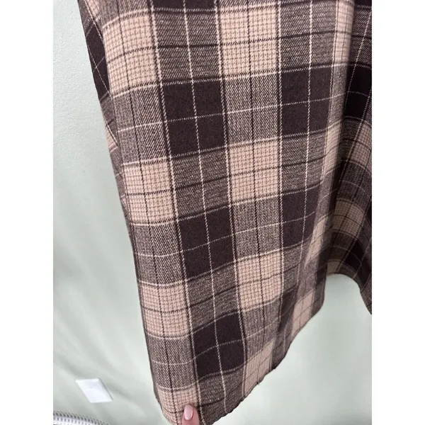DAZY Kpop High Waist Plaid A-line Skirt CG2 Brown Size Large Lined Cottage​​​ - Image 3