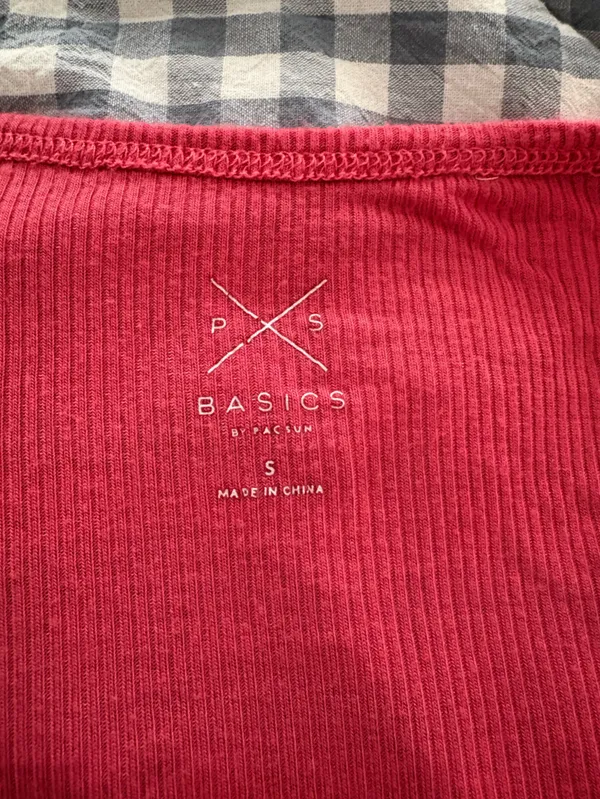 PacSun Ribbed Scoop Neck Crop Top in Raspberry Pink - Image 2