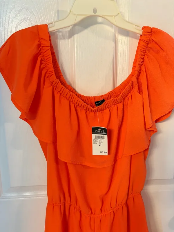 Orange Ruffle Romper - Image 2