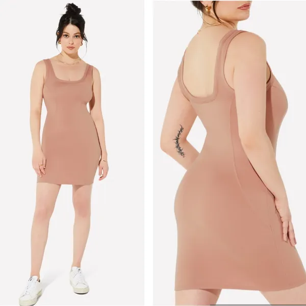YITTY Body Butter Tank Dress in Brown Sugar Nude‎ Stretchy Scoop Neck Size XXL - Image 2