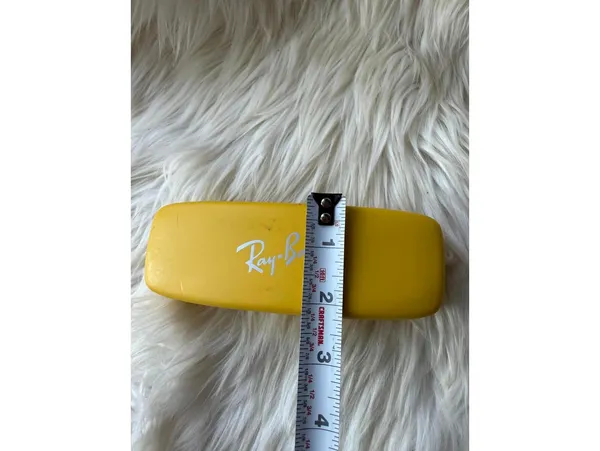 Ray-Ban Yellow Hard Sunglasses Case with Red Interior - Image 5
