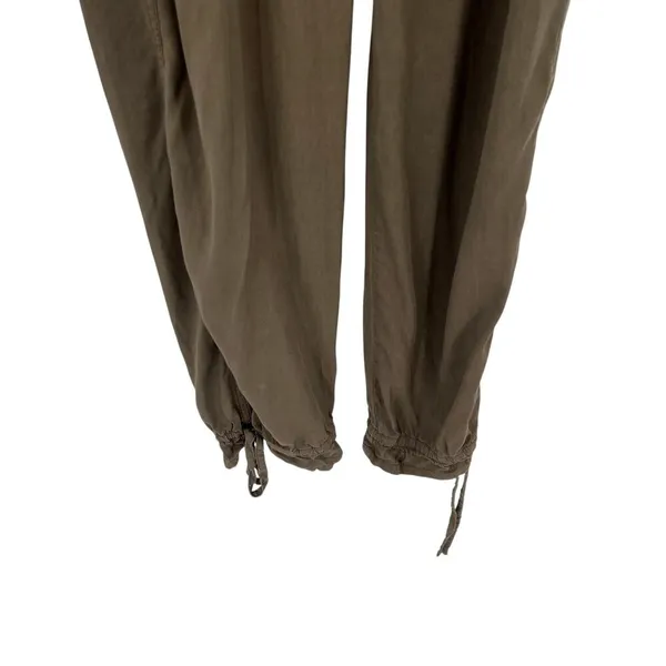 Free People Roaring Rayon Utilitarian jumpsuit Olive Green Drawstring Size‎ 4 - Image 7