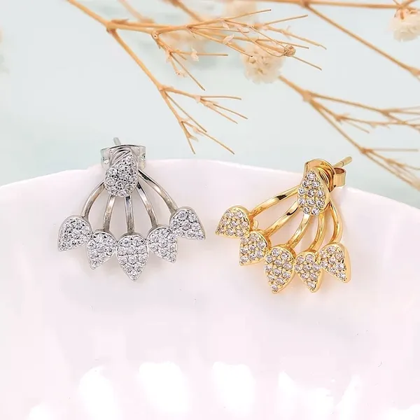 Gold Plated 2 pc Crystal Drop‎ Earrings, 17cm - Image 10