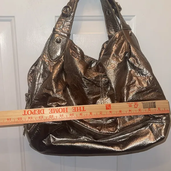 Metallic gold Nine West Women's Handbag y2k purse tote 2000s - Image 9