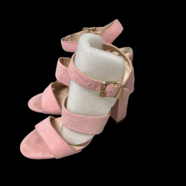 Forever 21 Pink Suede Leather Strappy Sandals Heels Sz 7.5 Worn Once! - Image 5