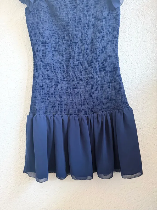ARITZIA Wilfred Eldorado Mini Dress Smocked Square Neckline M - Image 3