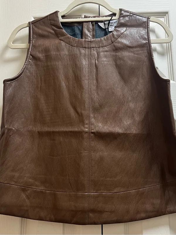Velvet Heart Brown Leather-Look Sleeveless top - Image 3