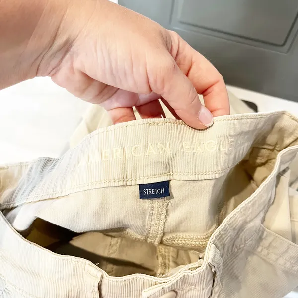 American Eagle Mid Rise Stretch Utility Stovepipe Straight Leg Pants Beige 2 L - Image 4