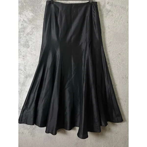 Sundance Black Silk Maxi Skirt Flowy Gothic‎ Dark Academia Size 4 Whimsigoth - Image 5