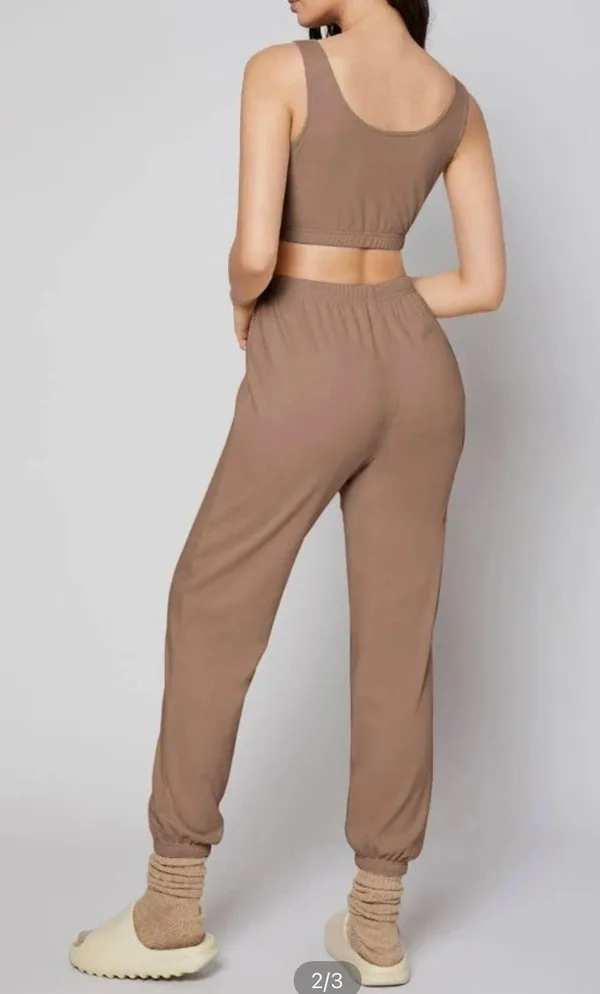 SheIn Mocha Lounge Set Brown Size XL - Image 2