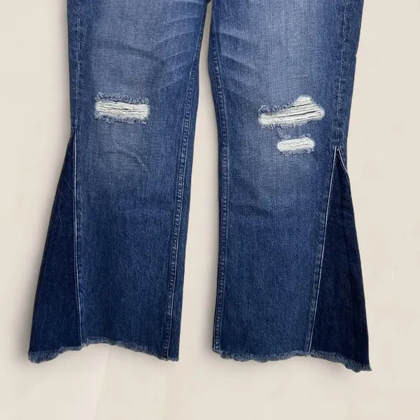 Anthropologie 3x1 two toned flare Higher Ground Gusset Crop jeans | size 25 - Image 6