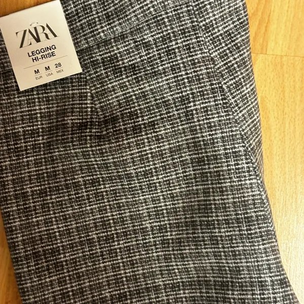 Zara Monochrome Checkered Trousers - Image 5