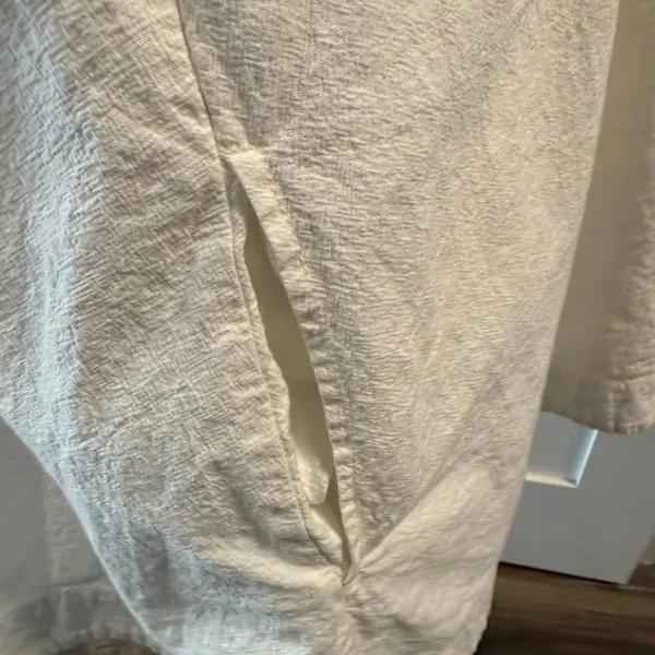 Free People Women’s White Button Up Shirt Dress Size L - Image 6