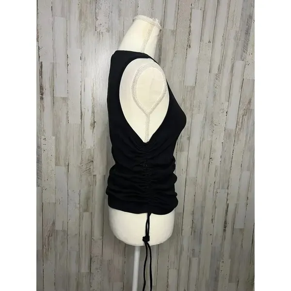 Good American Women's Ruched Side Tank Top Black Size 4 Sleeveless Casual‎ - Image 3