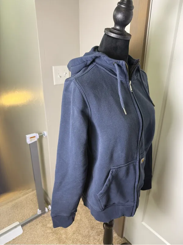 Carhartt Womens Clarksburg Full Zip Hoodie 102788 Navy Blue Heavyweight Workwear - Image 3