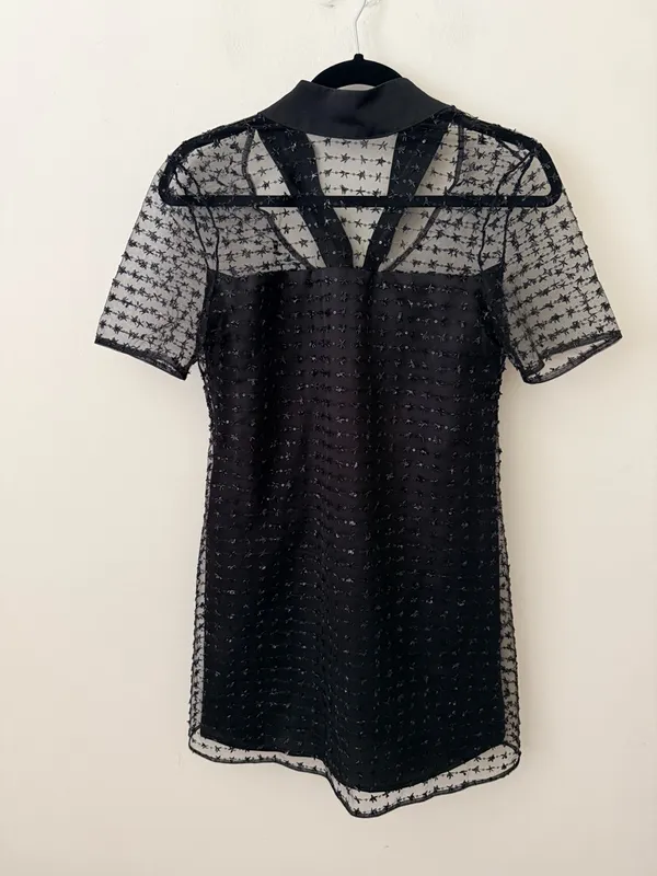 NWT STAUD Ilana Mini Dress in Stardust Onyx Black Sequin Stars Size Small - Image 7
