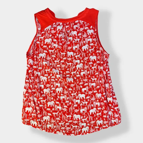 Anthropologie Maeve Melange Red‎ Animal Print Top Size 6 - Image 5