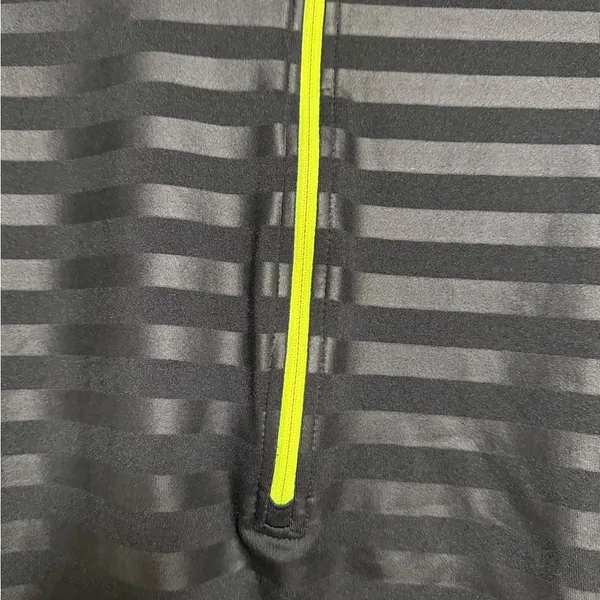 Nike Pro Dri-Fit Black and Neon Green Striped Pullover - Image 2