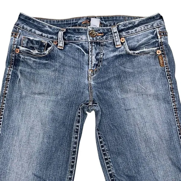 Silver Jeans Lola Flare Leg Distressed Denim Blue Jeans Pants size 28 - Image 2