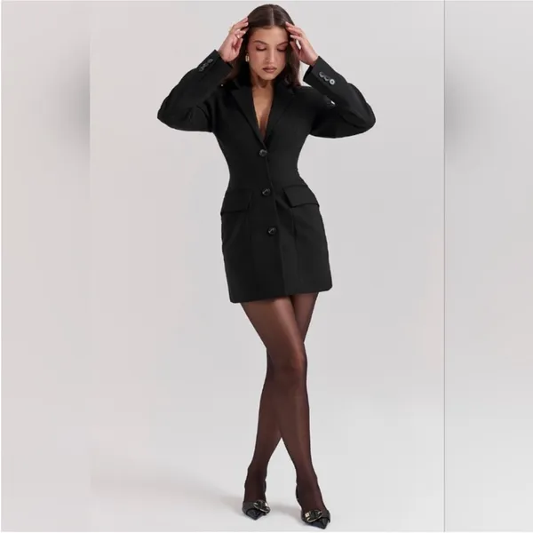 House of cb XS Tall Amia Black Blazer Mini‎ dress black - Image 8
