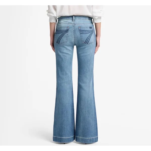NWT 7 For All Mankind Tailorless Dojo Wide Leg‎ Trouser Jeans Mid Rise 28 - Image 3