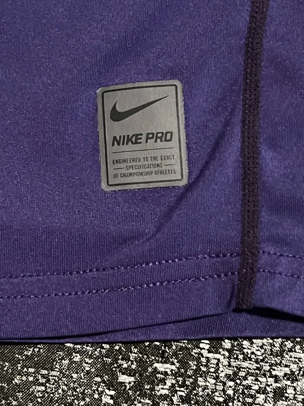 Womens medium Nike Pro Dri Fit Fitted Royal Purple Short Sleeve Shirt - Image 4