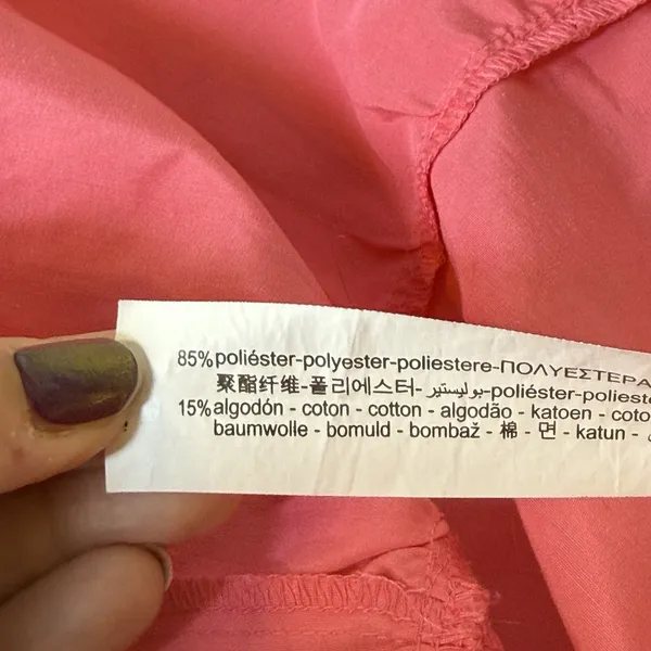 Zara Poplin Panelled Maxi Dress Bright Pink Size Large Wedding Party Event - Image 6