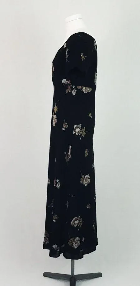 Vintage Ann Taylor Botanical Dress in Black | Size 6 - Image 6
