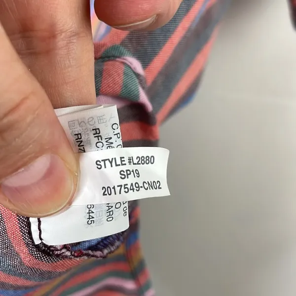 Madewell Womens Courier Button Back Shirt Rainbow Stripe Oversized size XS - Image 9