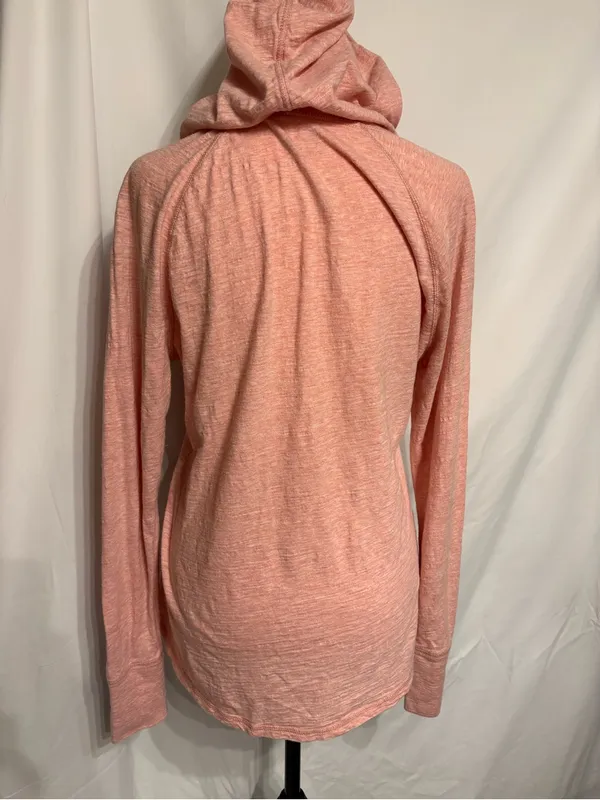 Carhartt Women’s Light Pink Hooded Henley Long Sleeve Top SZ M Granolagirl - Image 2