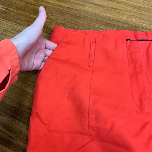 Zara Basic Red Trousers Pants High Rise‎ Utility Pockets Women Size 10 Career - Image 3