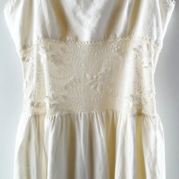 Steve Madden Enza Sleeveless Lace Trim Drop Waist Midi Dress Antique Cream 6 - Image 8