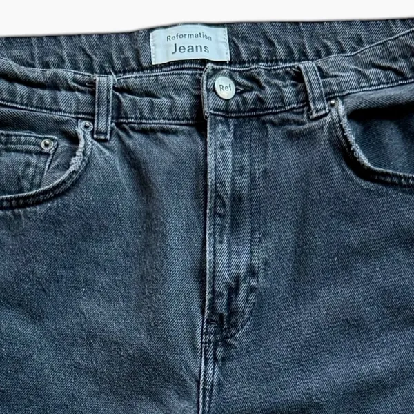 Reformation High Rise Straight‎ Leg Jeans in Black Monterey Wash Sz 31 - Image 2