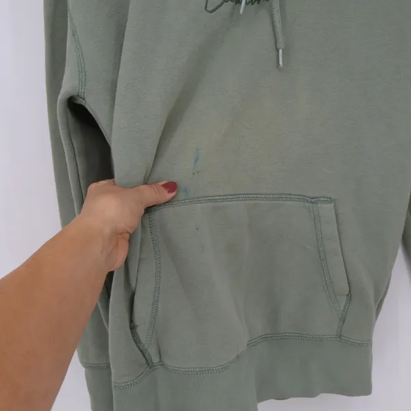 Hollister Hoodie Womens XS Graphic Sage Green Embroidered Logo Fair - Image 5