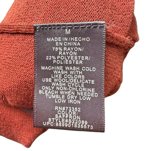 Alexandra + Oak Pumpkin Spice Orange Long Open Front Cardigan‎ Pockets Sz Medium - Image 7