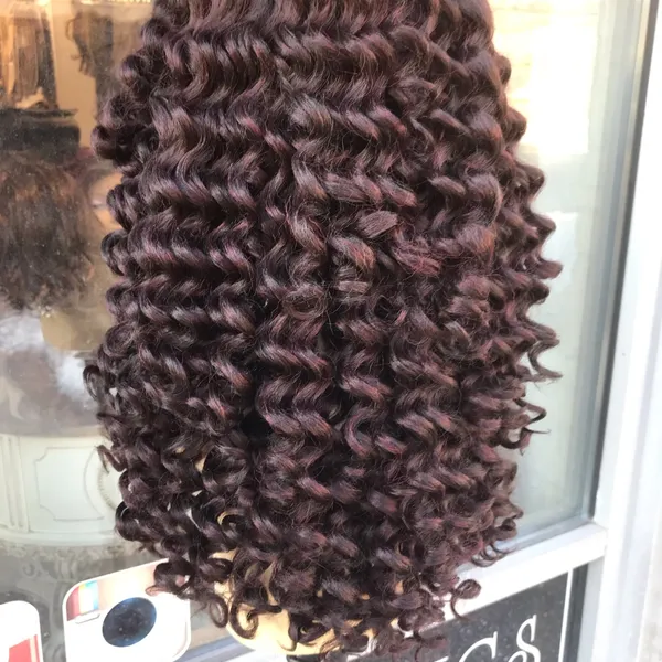 Jumbo curly lace wig 99j wine thick Ethnic 2019 - Image 3