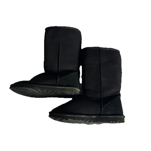 UGG Classic Tall Winter Snow Boots Women's size 9 Black Suede Sheepskin S/N 5815 - Image 3