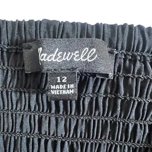 Madewell Softdrape Gwen Crop Vest Top Black Minimalist Smocked Capsule Size 12 - Image 5