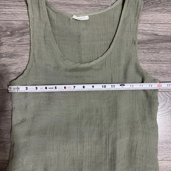 Exist Womens Maxi Dress S Sage Green‎ Textured Layered Asymmetrical Cottagecore - Image 10