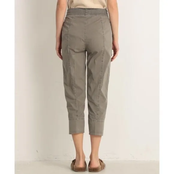 James Perse Utility Pant Large Green Cropped Drawstring Waist Casual Relaxed Fit - Image 2