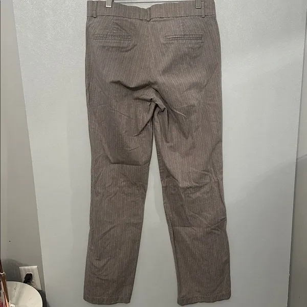 Dockers Womens Trousers Brown Pinstripe Straight Leg Stretch Pants Size 8M - Image 6