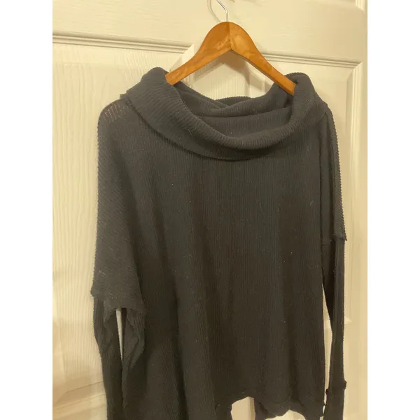 Free People We The Free Juicy Cowl Neck Top Black XS Long Sleeve Draped - Image 6