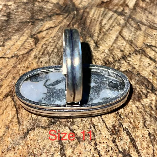 White Buffalo Turquoise Ring Size 11 - Image 3