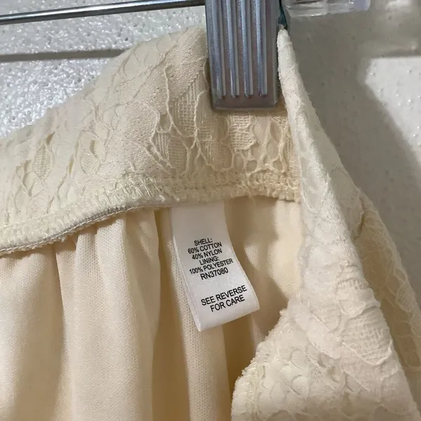 NWT‎ Est. 1946 Cream Lace Cottagecore Western Prairie Button Midi Skirt Large - Image 5